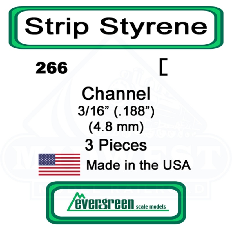 Evergreen 266 - Styrene Channel .188"