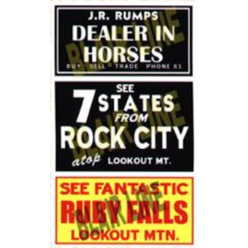 Blair Line 2251 - Barn Sign Decals - Set #2 - Dealer In Horses, See Ruby Falls, See Rock City - HO Scale