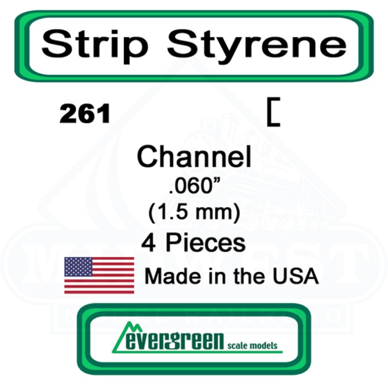 Evergreen 261 - Styrene Channel .060"
