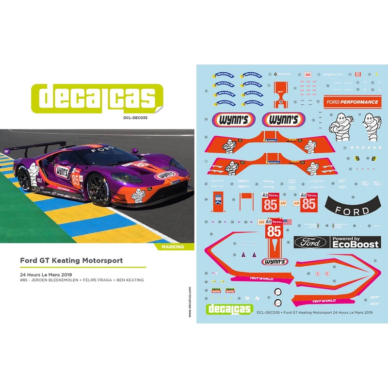 1/24 Ford GT Keating Motorsport Wynn's 2019 24 Hours Le Mans Decal Set
