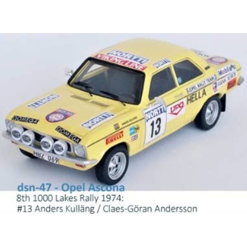 1/43 Opel Ascona A 1974 1000 Lakes Rally 8th #13 Anders Kullang / Claes-Goran Andersson