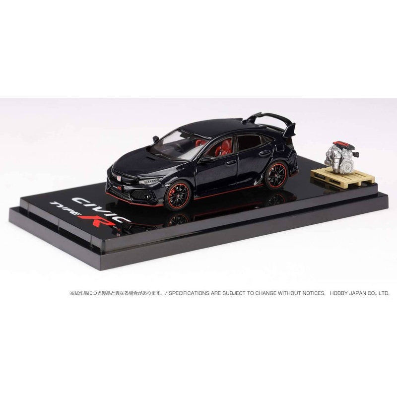 1/64 Honda Civic TYPE R (FK8) 2017 with Engine Display Model Crystal Black Pearl
