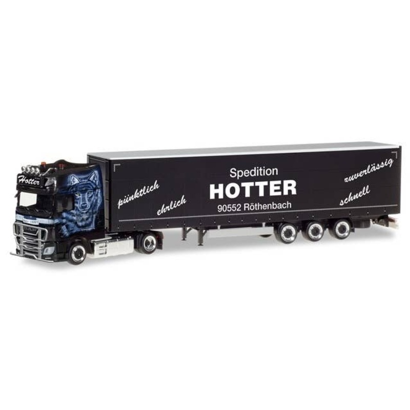 1/87 DAF XF SSC Euro 6 Curtain Canvas SemiTrailer Hotter
