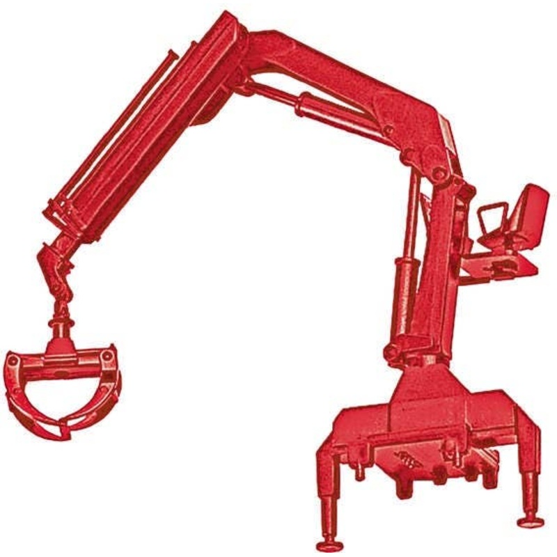 1/87 Hiab Crane with Grip Red