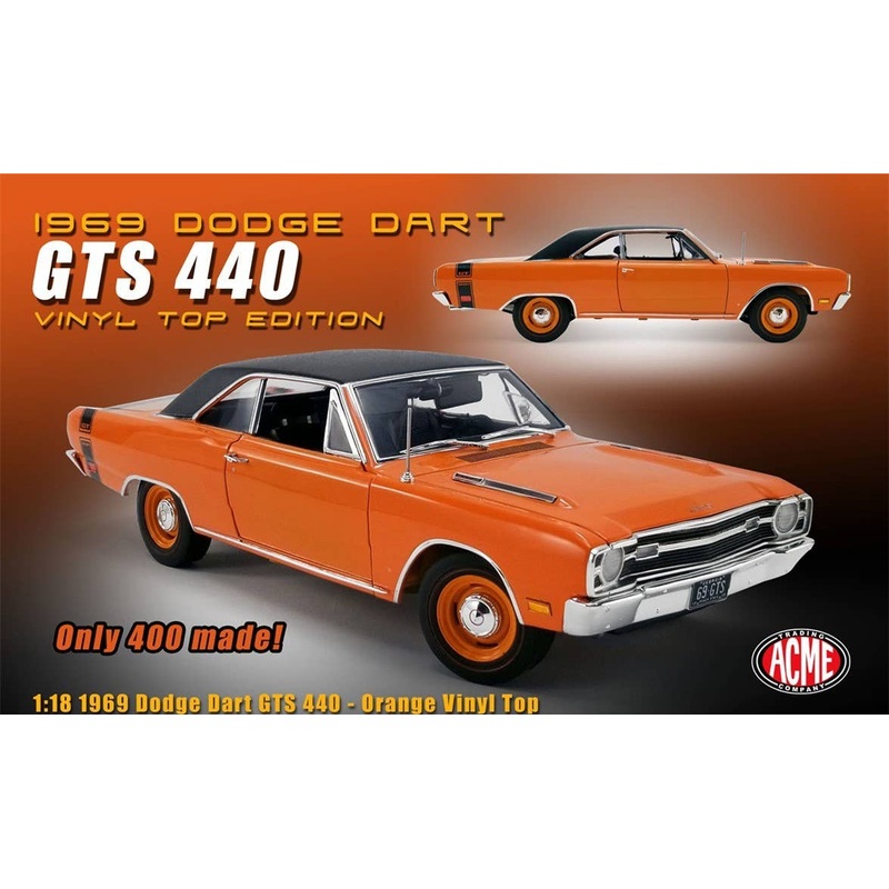 1/18 ACME 1969 Dodge Dart GTS 440 Orange Vinyl Top