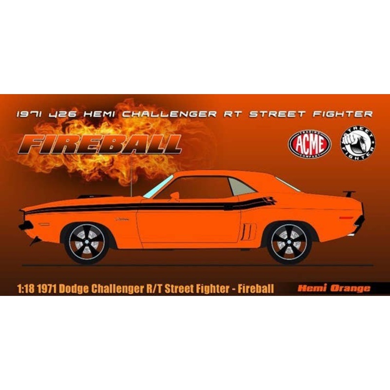 1/18 ACME 1971 Dodge Challenger R/T Street Fighter Fireball