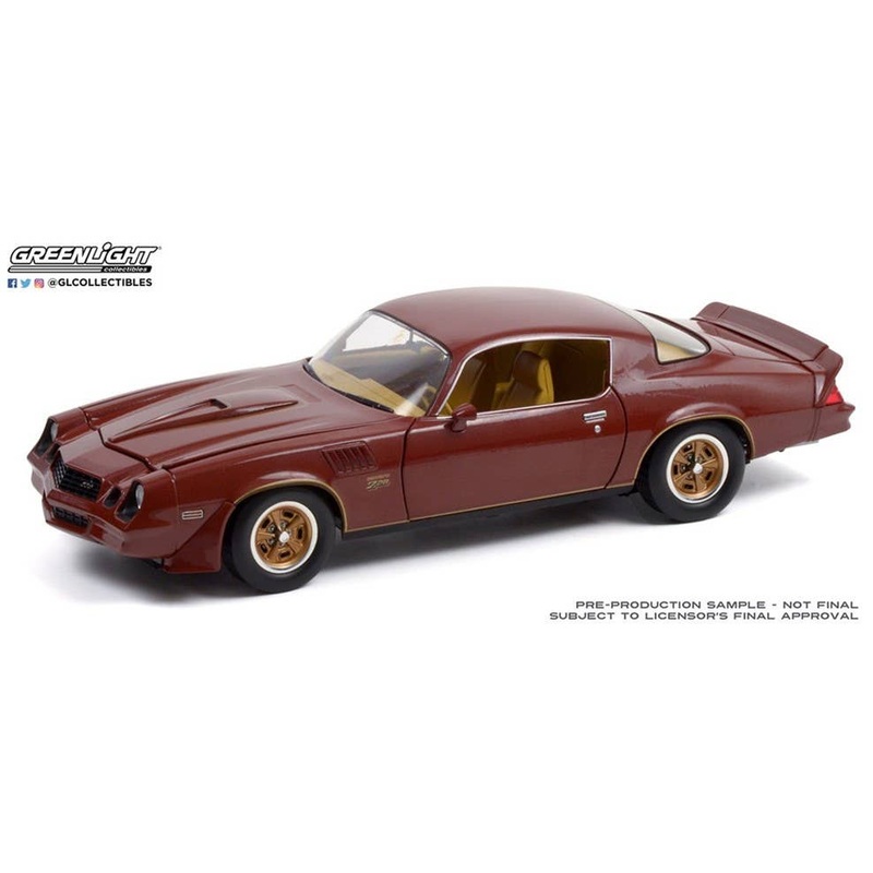 1/18 GreenLight 1978 Chevrolet Camaro Z/28 - Carmine Metallic with Two-Tone Gold Striping