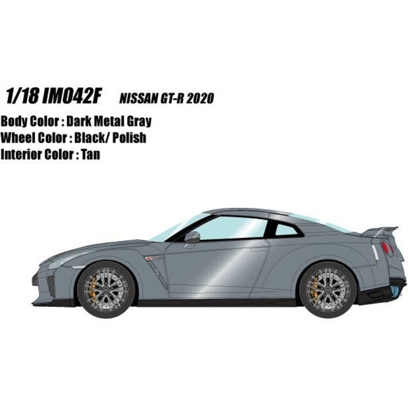1/18 Nissan GT-R 2020 Dark Metal Gray (Tan Interior)