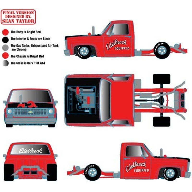 1/24 M2 Machines 1973 Chevrolet Cheyenne Super 10 - EDELBROCK EQUIPPED Bright Red
