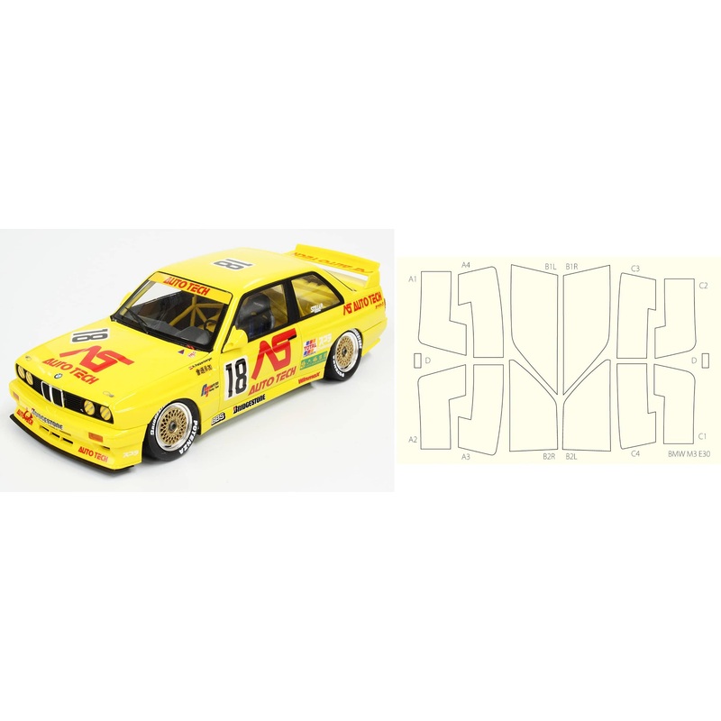1/24 Racing Series BMW M3 E30 Group A 1991 Auto Tech with Masking Sheet