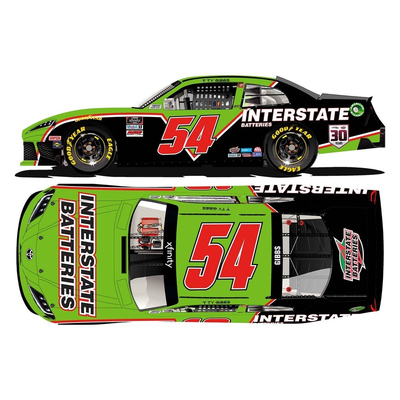 1/24 Ty Gibbs # 54 Interstate Batteries Slowback TOYOTA Supra NASCAR Xfinity Series 2021 (Hood Open)