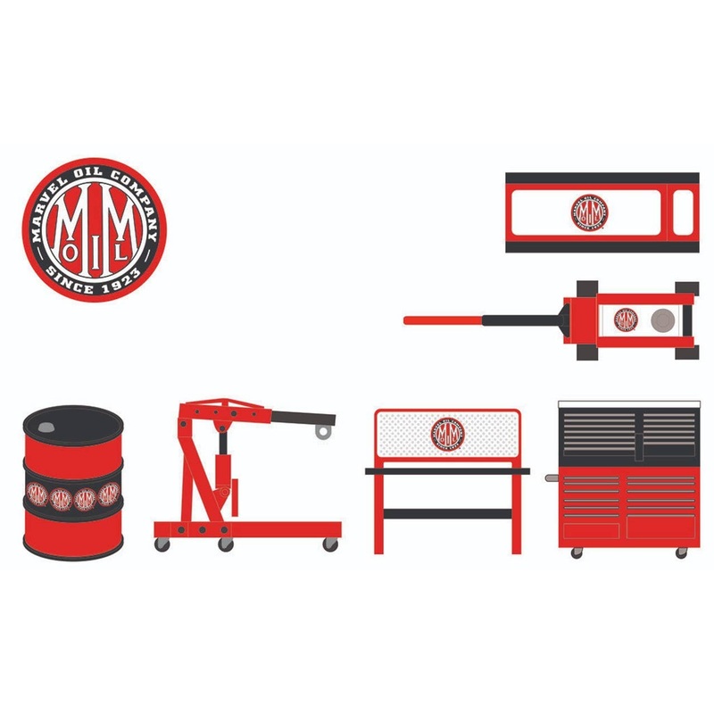 1/64 GreenLight Auto Body Shop - Shop Tool Accessories Series 4 - Marvel Mystery Oil