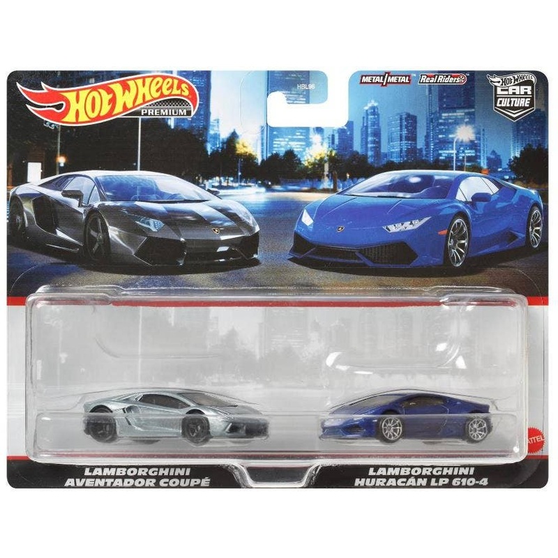 Hot Wheels Premium 2-Pack Lamborghini Aventador Coupe / Lamborghini Huracan LP 610-4 (HFF32)
