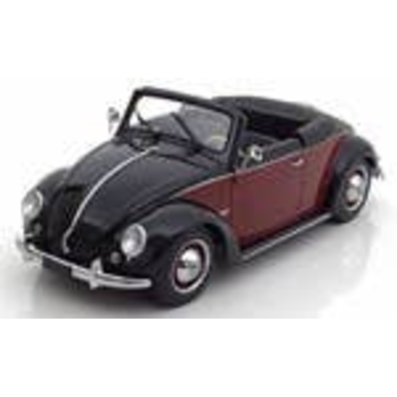 1/18 VW Beetle Cabrio Hebmueller 1949 Black/Dark Red