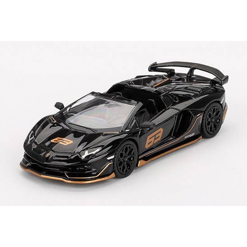 1/64 Lamborghini Aventador SVJ 63 Roadster Nero Aldebaran (Black) (Right Handle)