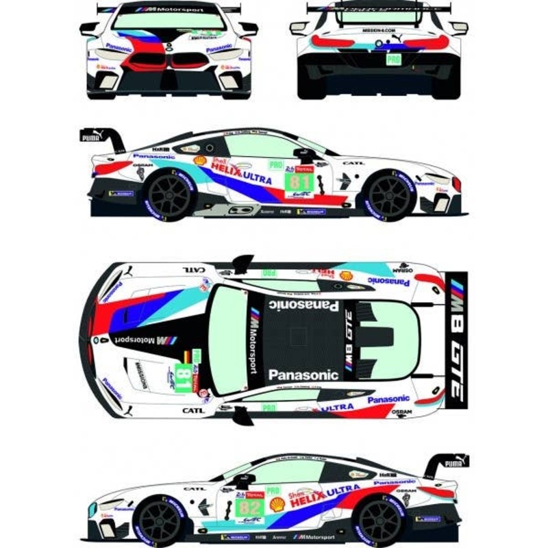1/24 BMW M8 GTLM #81 / 82 Le Mans 24h 2019 + Carbon Fiber