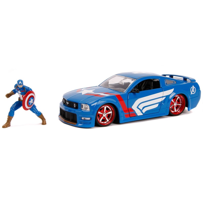 1/24 Ford Mustang GT 2006 with Captain America Figure (Avengers)