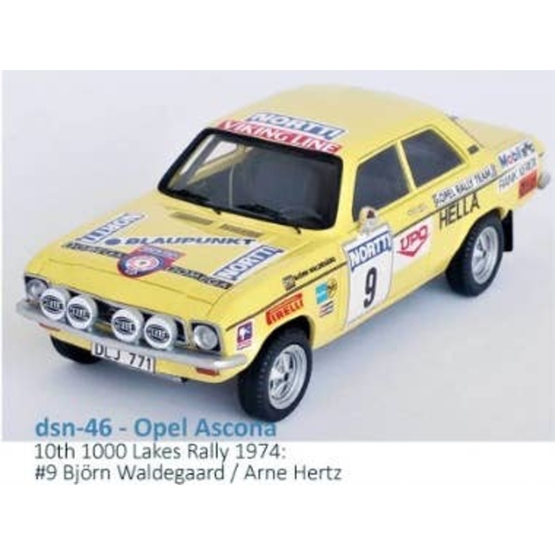 1/43 Opel Ascona A 1974 1000 Lakes Rally 10th #9 Bjorn Waldegaard / Arne Hertz