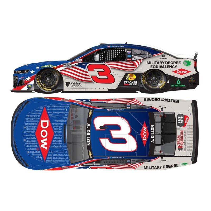 1/64 Austin Dillon #3 Dow Salutes Veterans Chevrolet Camaro NASCAR 2021