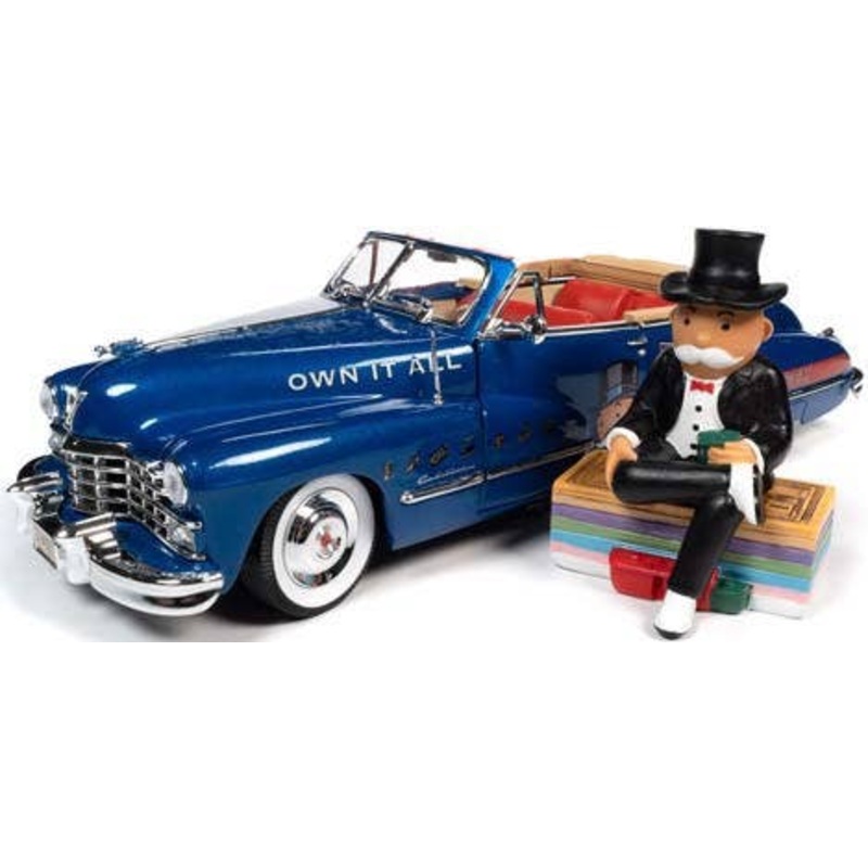 1/18 1947 Cadillac Convertible Monopoly Blue / Red Mr. Monopoly with Figure