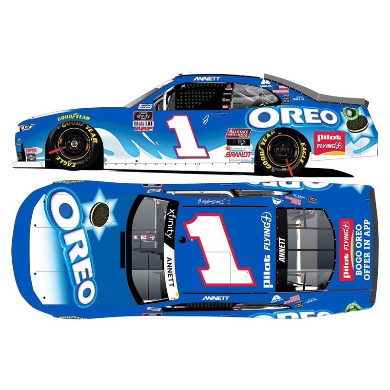 1/24 Michael Annett Pilot Flying J Oreo Chevrolet Camaro NASCAR 2020 Hood Open (with Sign)