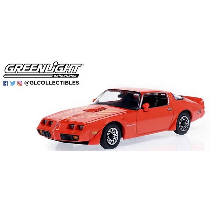 1/43 GreenLight 1979 Pontiac Firebird Trans Am Hardtop - Mayan Red with Hood Phoenix