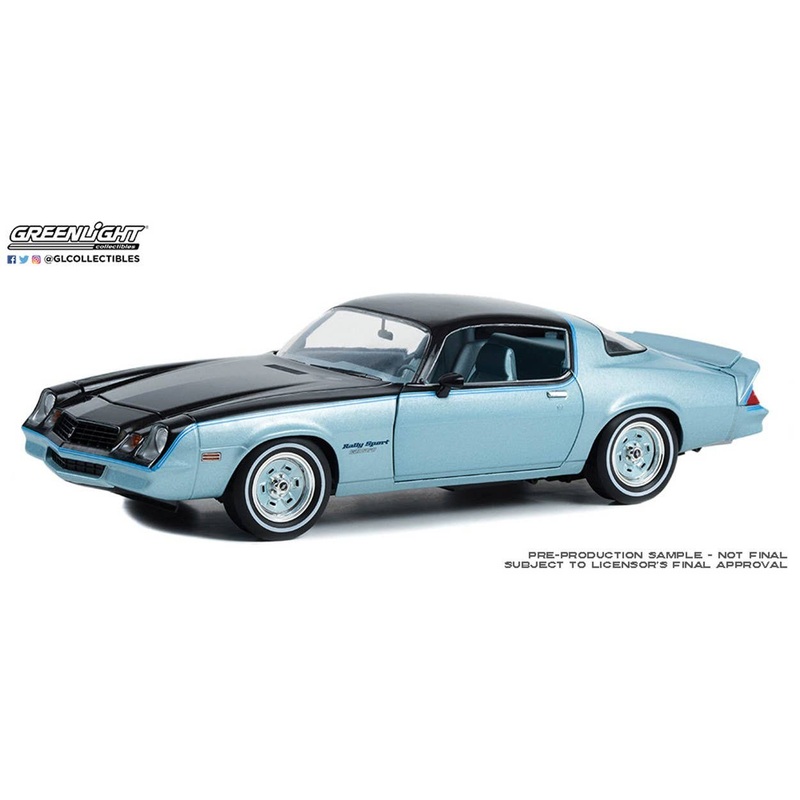 1/18 GreenLight 1978 Chevrolet Camaro Rally Sport - Light Blue Metallic and Black