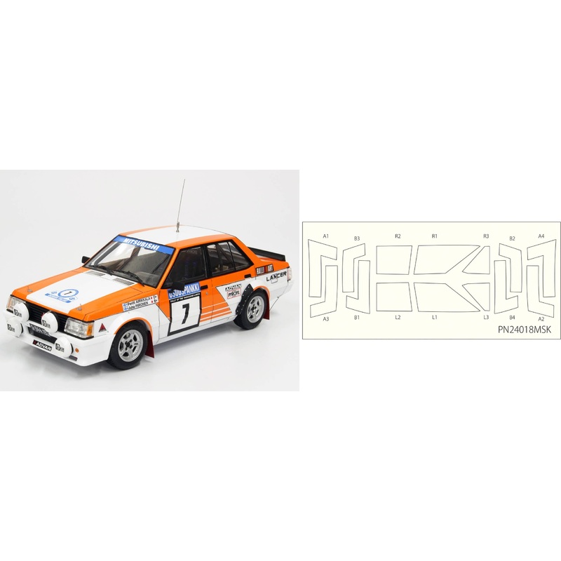 1/24 Racing Series Mitsubishi Lancer Turbo 1982 1000 Lake Rally with Masking Sheet