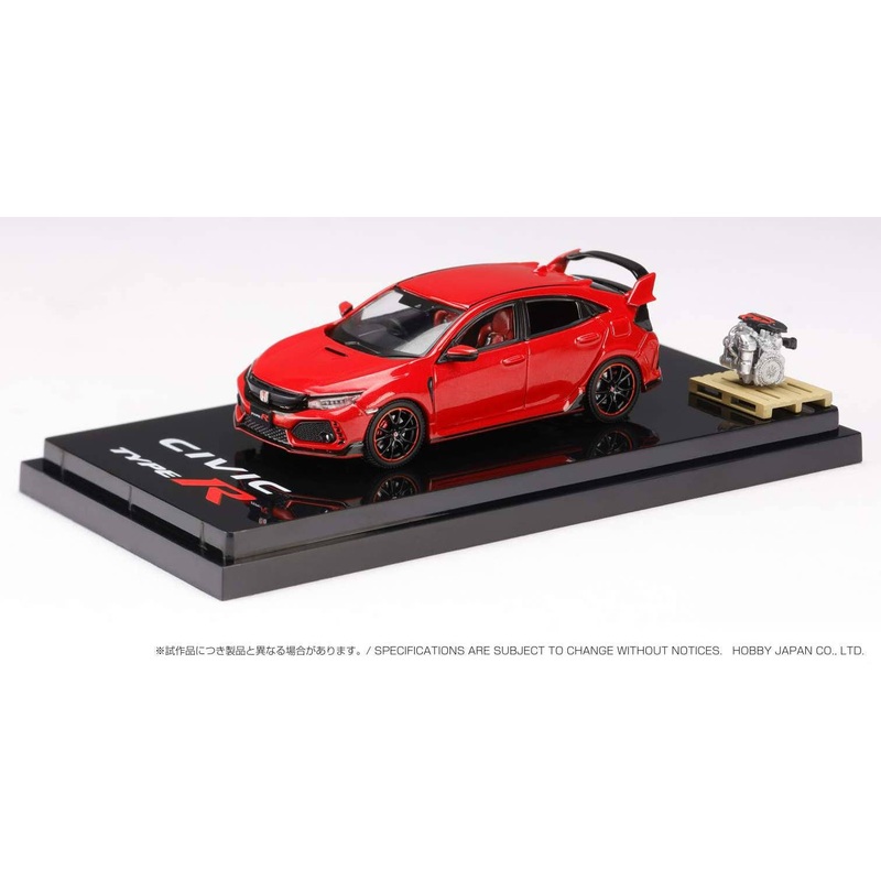 1/64 Honda Civic TYPE R (FK8) 2017 with Engine Display Model Frame Red