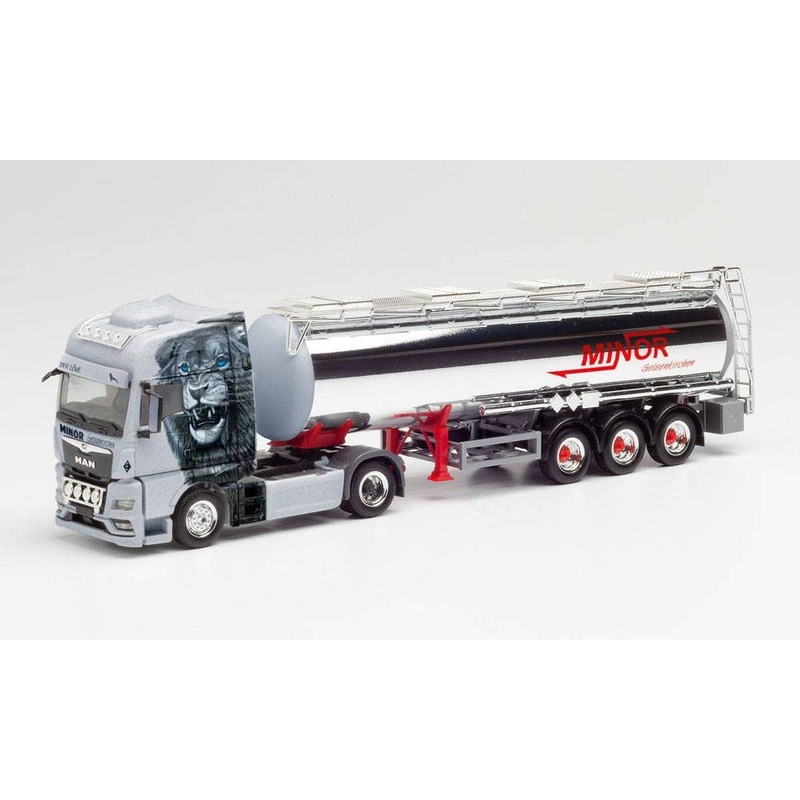 1/87 MAN TGX XXL Euro 6c Chrome Tank Semitrailer Minor