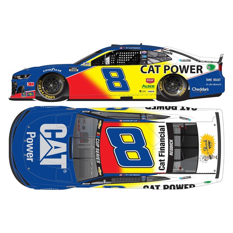 1/24 Tyler Reddick Cat Power Chevy Camaro NASCAR 2020 Throwback Hood Open