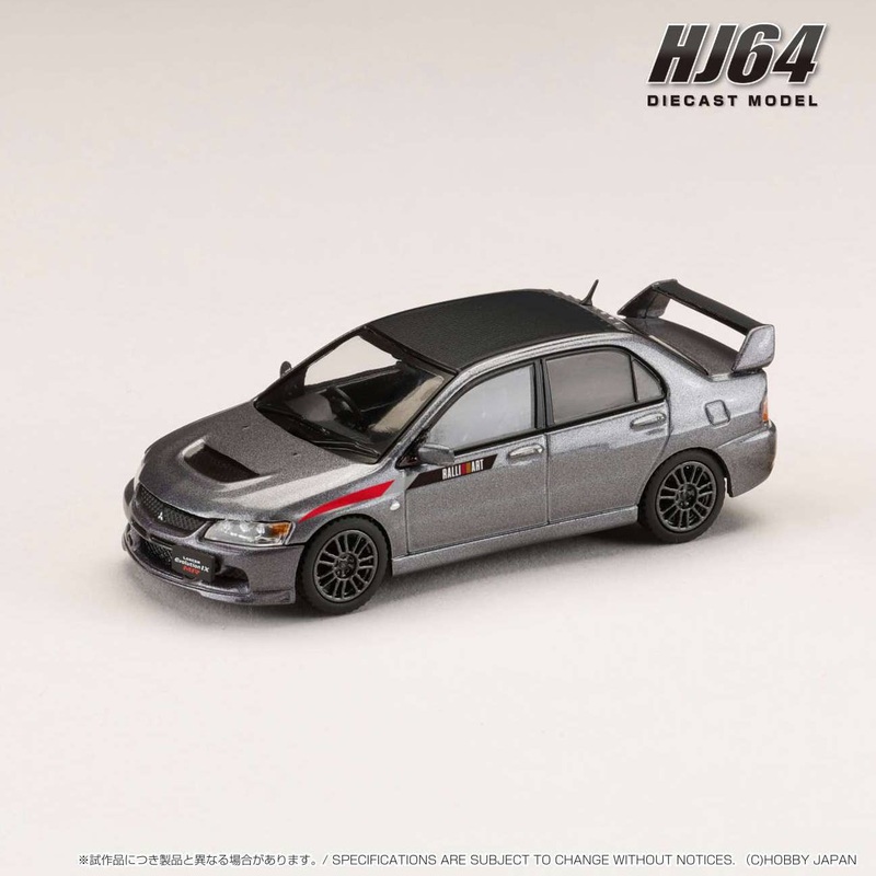 1/64 Mitsubishi Lancer Evolution 9 MR GSR JDM Custom with Engine Display Model Medium Purplish Gray Mica