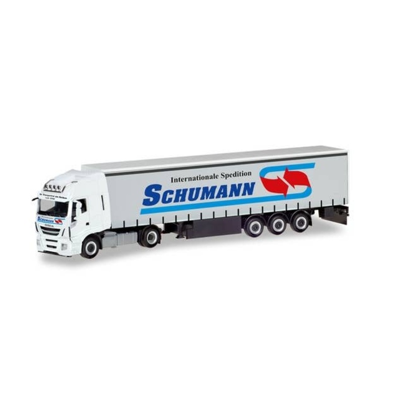 1/87 Iveco Stralis XP Curtain Canvas Semitrailer Spedition Schumann