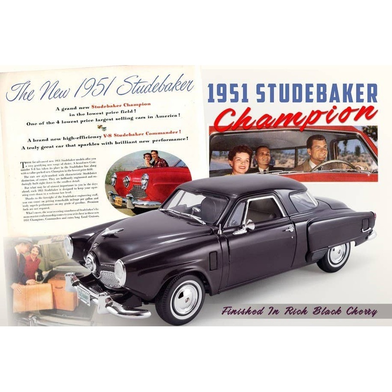 1/18 ACME 1951 Studebaker Champion Finished in Rich Black Cherry