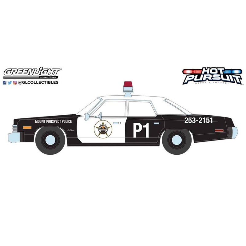 1/24 GreenLight Hot Pursuit - 1974 Dodge Monaco - Mount Prospect Police Department - Mount Prospect, Illinois