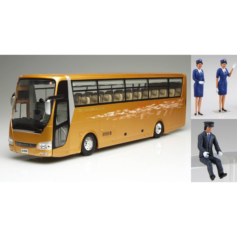 1/32 Mitsubishi Fuso Aero Queen Super High Decker (with Bus Guide & Bus Driver Figure)