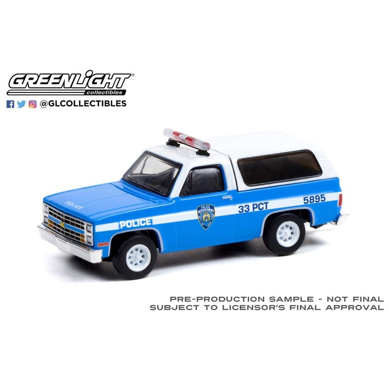 1/64 GreenLight 1985 Chevrolet K-5 Blazer - New York City Police Dept (NYPD)
