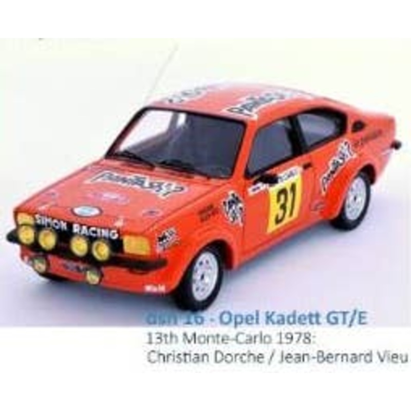 1/43 Opel Kadett GT / E 1978 Monte Carlo Rally 13th # 31 Christian Dorche / Jean-Bernard Vieu