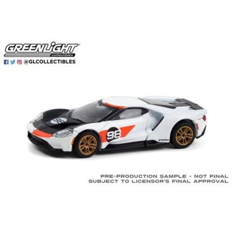 1/64 GreenLight 2021 Ford GT #98 - Ford GT Heritage Edition - Ken Miles and Lloyd Ruby 1966 24 Hours of Daytona MKII Tribute
