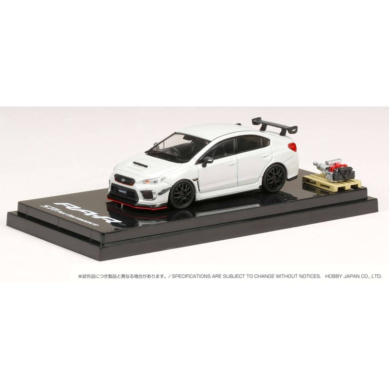 1/64 Subaru WRX STI RA-R Option Equipped Vehicle / with Engine Display Model Crystal White Pearl