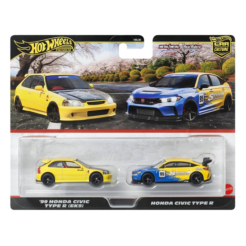Hot Wheels Premium 2 Pack 99 Honda Civic Type R (Ek9) / Honda Civic Type R (Waiting List)