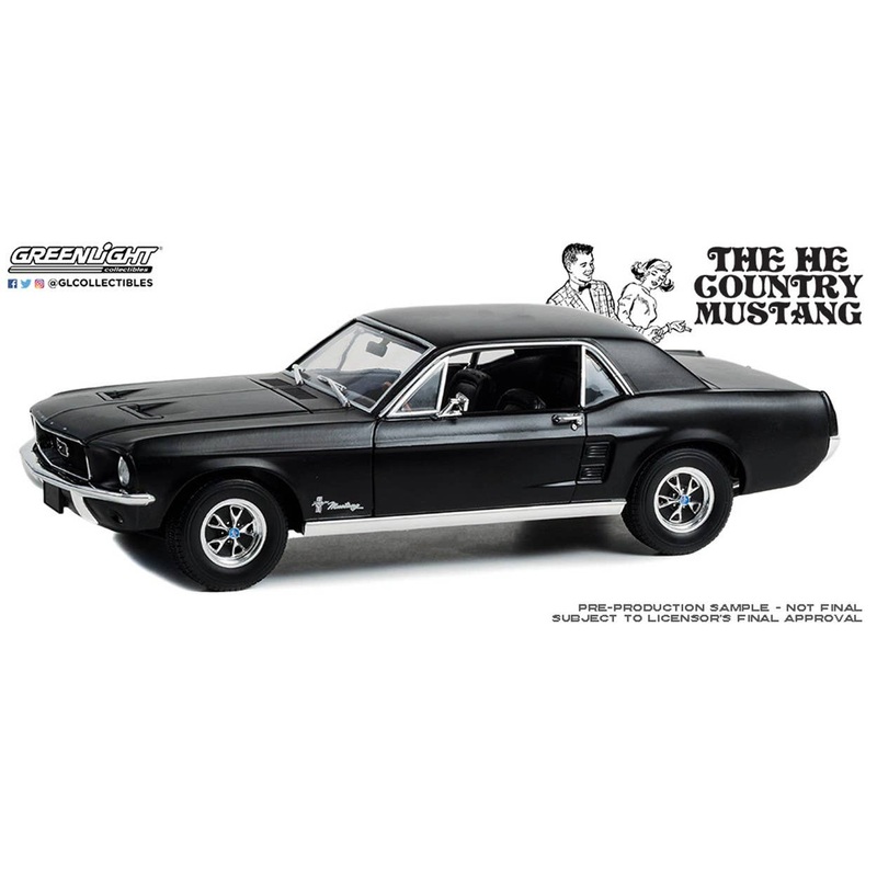 1/18 GreenLight 1968 Ford Mustang Coupe He Country Special - Bill Goodro Ford, Denver, Colorado - Stealth Black