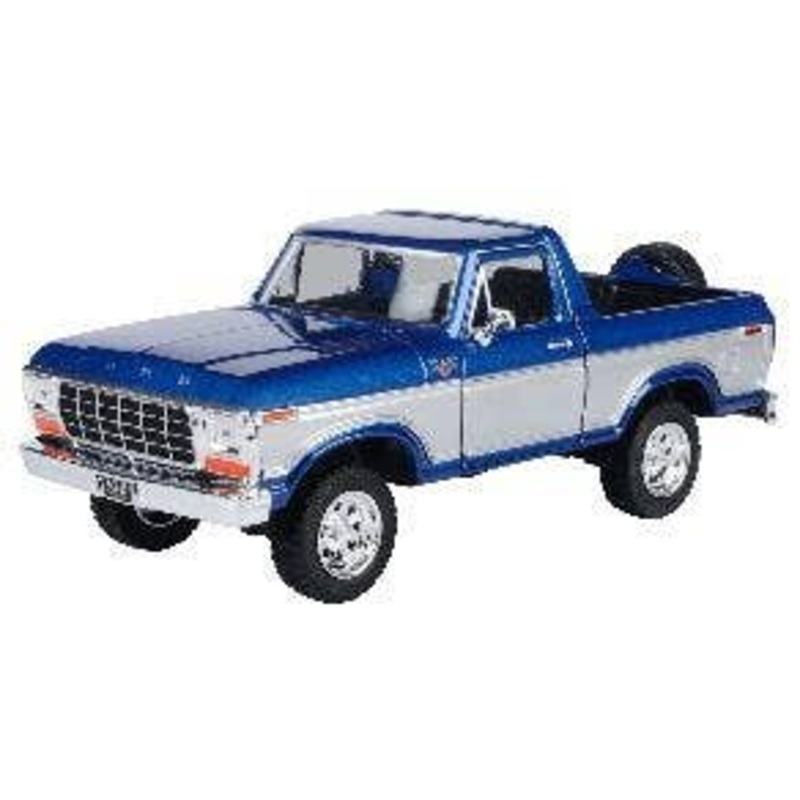 1/24 1978 Ford Bronco Hard Top Blue / White Two Tone W / Spare Tire