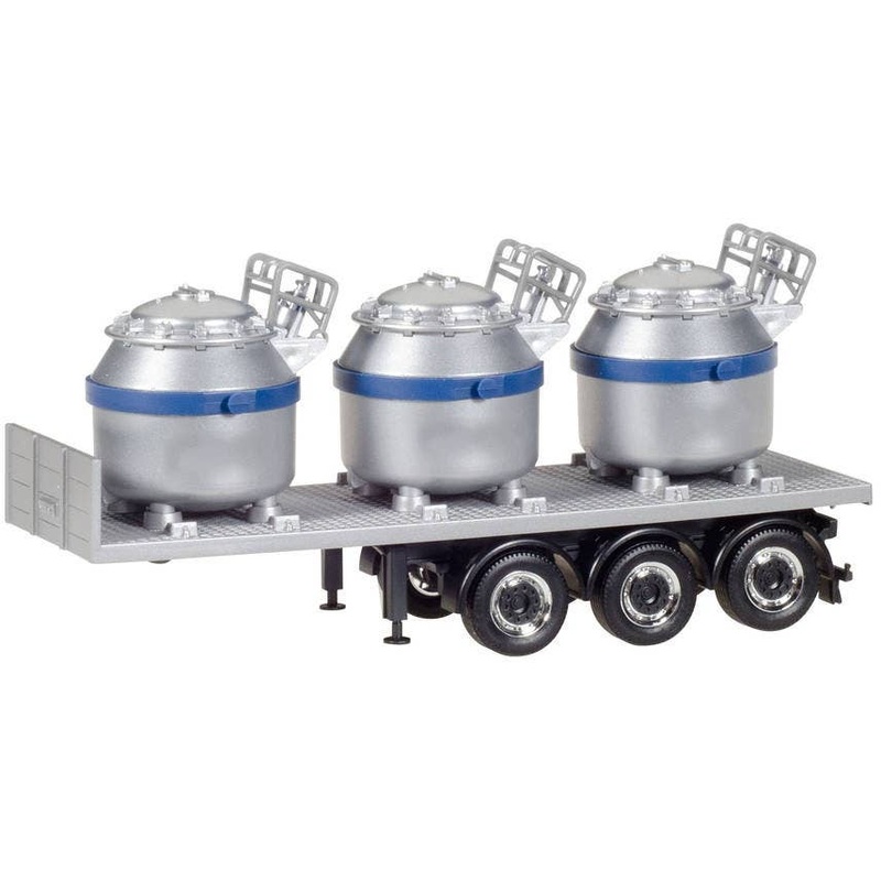 1/87 Trailer with 3 Aluminium Pots Stripe Blue