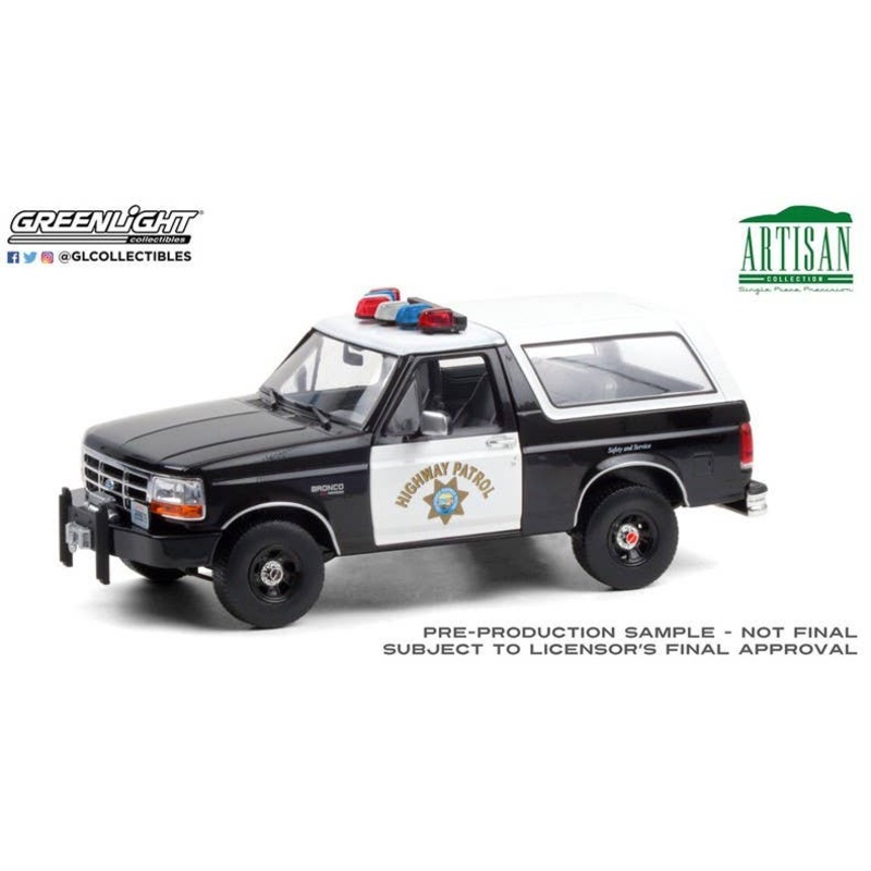 1/18 GreenLight Artisan Collection - 1995 Ford Bronco - California Highway Patrol