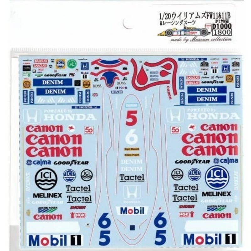 1/20 Williams Fm11 & Racing Suit