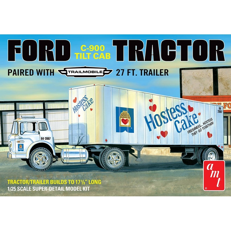 1/25 Ford C-900 Tilt Cab Tractor Truck Trailer Hostess Cake