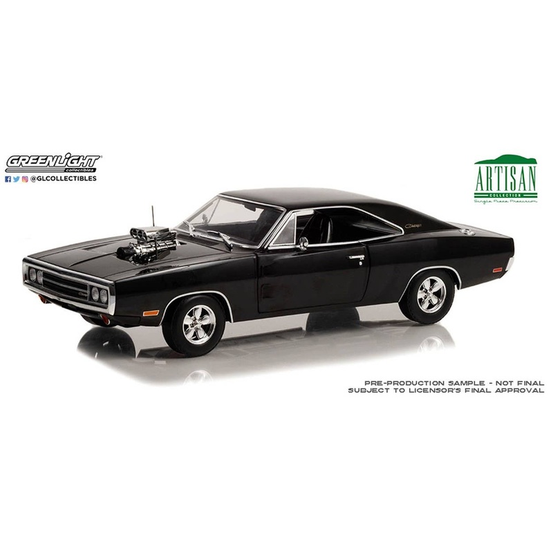 1/18 GreenLight Artisan Collection - 1970 Dodge Charger with Blown Engine - Black