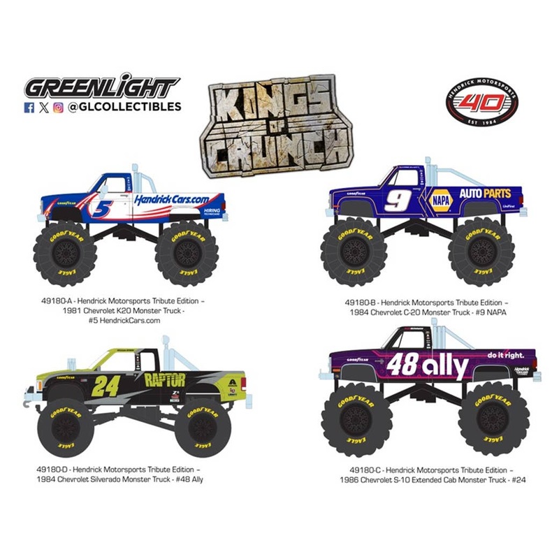 1/64 GreenLight Kings of Crunch - Hendrick Motorsports Tribute Edition 1Box 4pcs