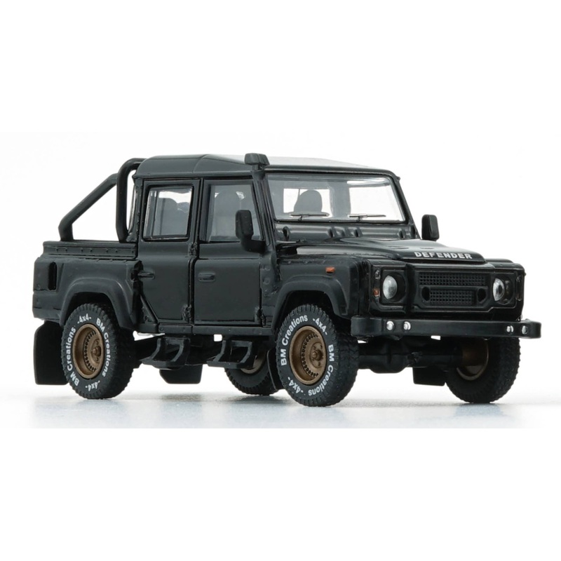 1/64 Land Rover Defender 110 Pickup 2016 Black (RHD) 4x4 Accessory Pack